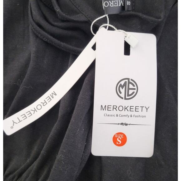 Merokeety Romper Womens Small Black Halter Neck Gothic Witchy EMO Casual NWT - Picture 8 of 9